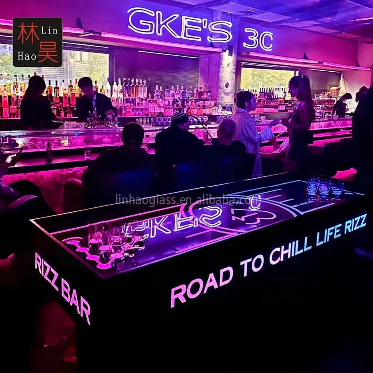 Latest Modern Design Drinking Game Lighted up Beer Pong Table for Sport Restaurant Bar Lounge Club