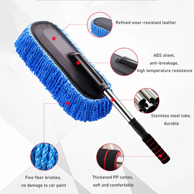 Telescopic Handle Multifunctional Dust Removal Car Washing Brush