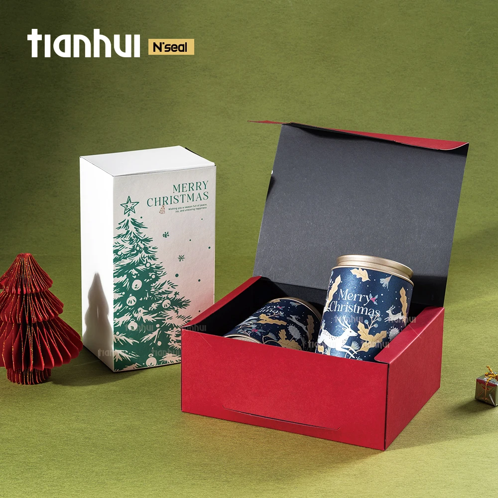 Kotak Kertas Grosir Tianhui untuk Kemasan Hadiah Liburan Natal, Dicetak Khusus