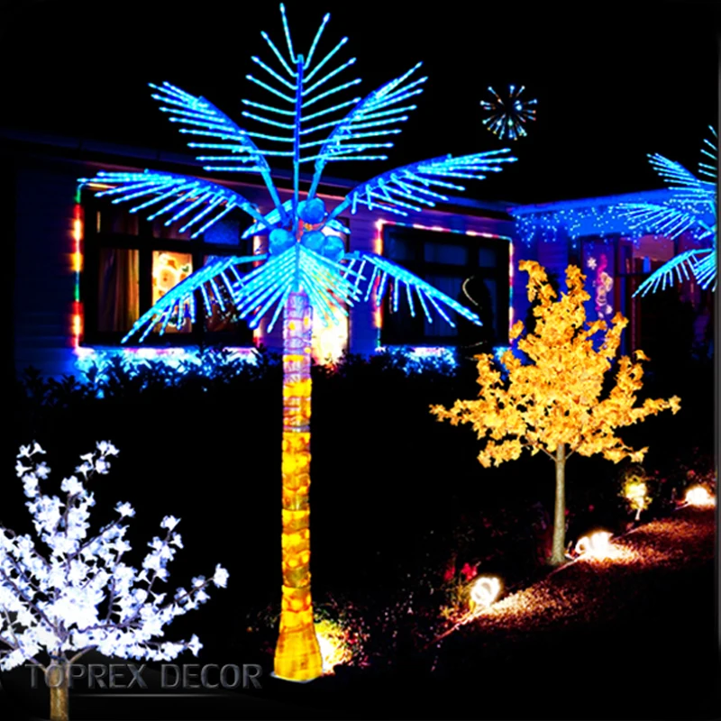 Coconut Palm Tree Fairy Garden LED Lights Artificial Outdoor Christmas Decoration with IP65 & IP44 Ratings