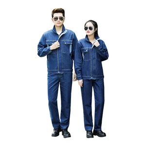Long Sleeve Breathable Work Coverall Thin Denim Factory Labor Protection Clothing Wear-Resistant Tooling Uniform Style Work Suit