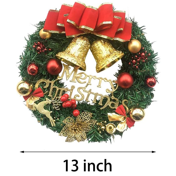Christmas Wreath Merry Christmas Front Door Ornament Wall Artificial