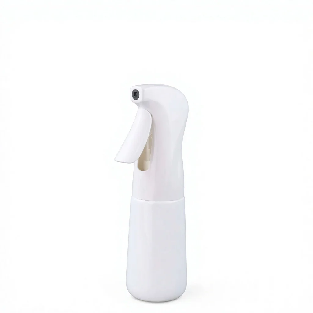 White Fine Mist Trigger Sprayer Bottle Continuous Spray Bottle Customizable Capacity Logo Neck Size for Cosmetic Cleaning