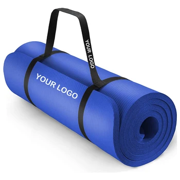 Bilink eco friendly anti slip 8mm custom nbr yoga mat with straps