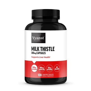 Private Label 300Mg Milk Thistle Capsules Supports Liver Health Strengthen Immune Response Regulating Blood