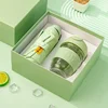 Light Green - Sunny Umbrella+Silicone Straw Cup