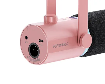FEELWORLD PM1-P PINK  Podcasting Recording Gaming Live Streaming XLR/USB Dynamic Microphone detail image