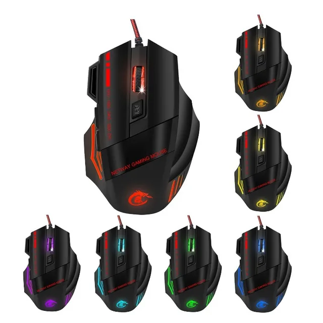 Cheap Professional High DPI 5500 LED Rainbow Light Gaming Mouse USB Wired Gaming Mice for Laptop Desktop Computer Gaming Mouse