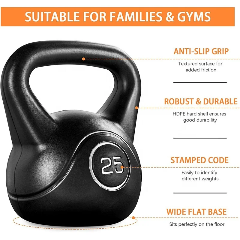 Custom Logo Cheap PVC Kettle Bell Weights Sand Filled Kettlebell Gym Fitness Competition Cement Kettlebells