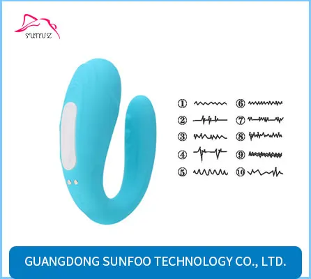 10 Modes Blue IPX7 Waterproof Rechargeable Vibration Vagina Remote Control Vibrator Sex Toy