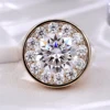 Bague en or massif 18 carats avec diamant moissanite véritable