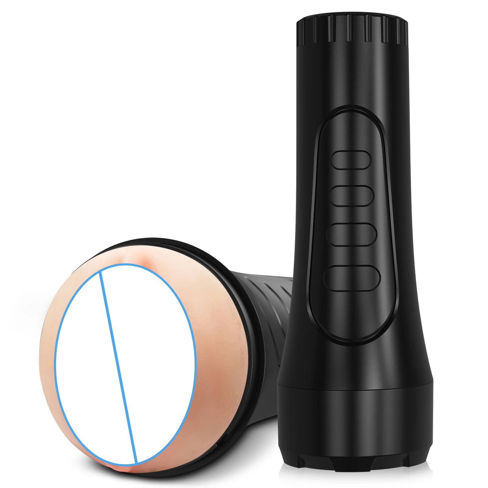 Dual-Channel Vibrating Male Masturbator Cup Real Vagina Sex Toy for Men High Quality Sex Toys Supplier