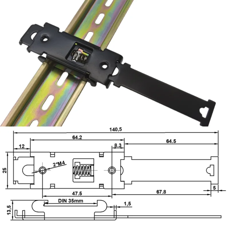 Aluminum Alloy Base Distribution Box Rail Buckle Rail Mounting Bracket ...