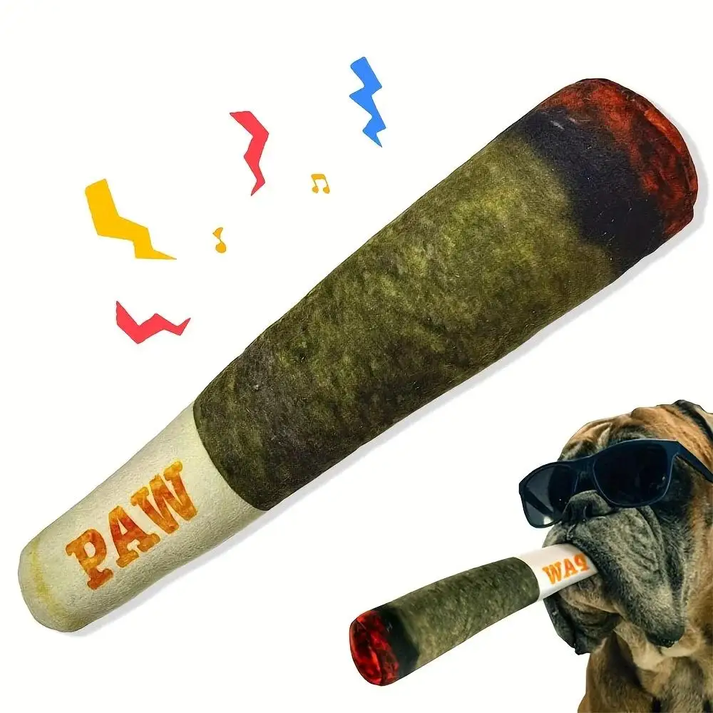 cigarette dog toy large Hot Funny Cigar Shape Pet Chew Toys Interactive Plush Squeaky Dog Chew Toys