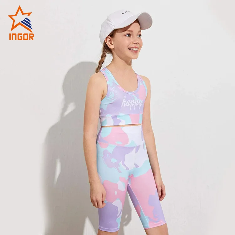 Children Athletic Wear Yoga Pants Clothes Kid Activewear Gym Bra And