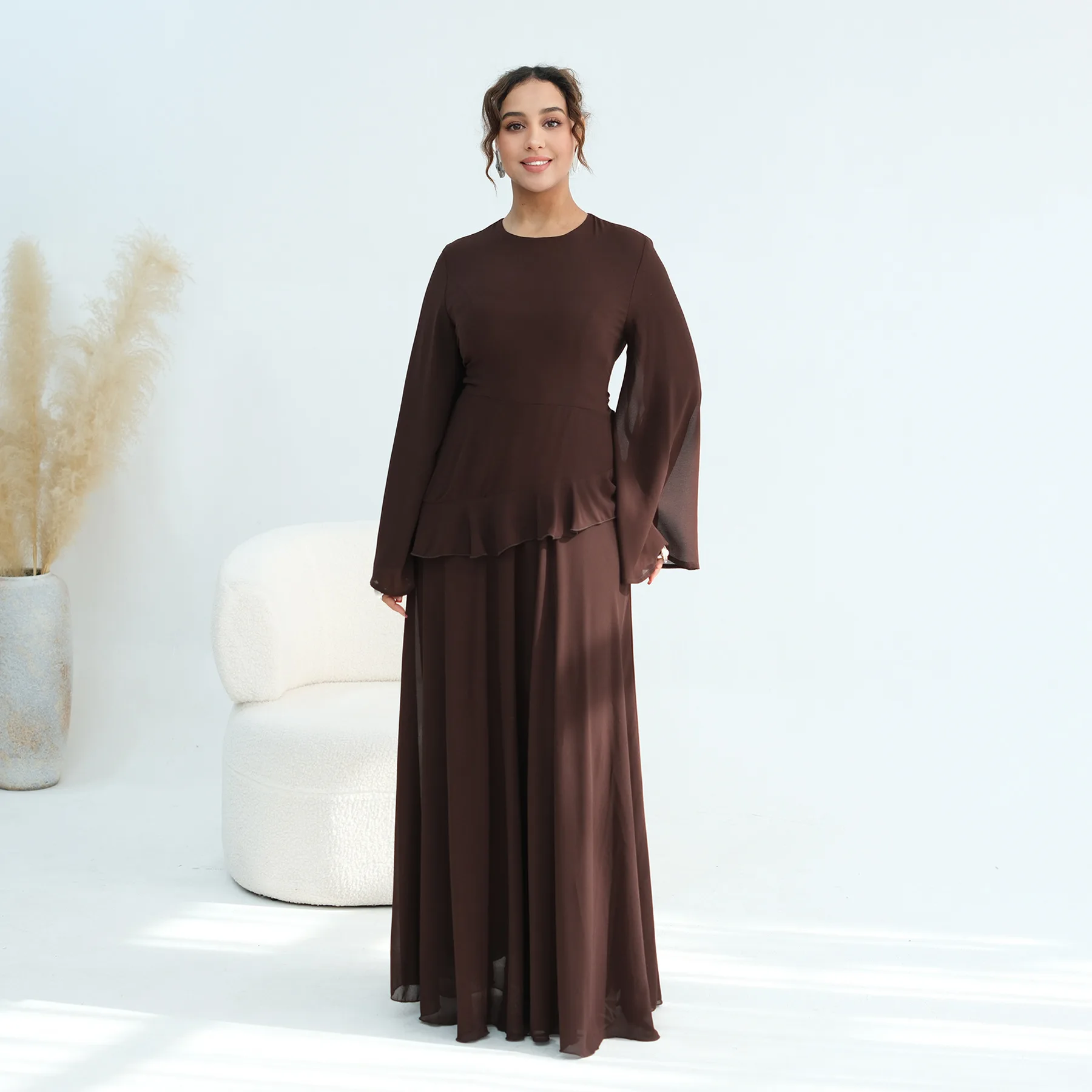 cotton ribbed black dress Transfer Rib V-Neck in Black, 100% PREMIUM-SEQUIN Size:42LH completed by the branded Andrea and Leo A1294