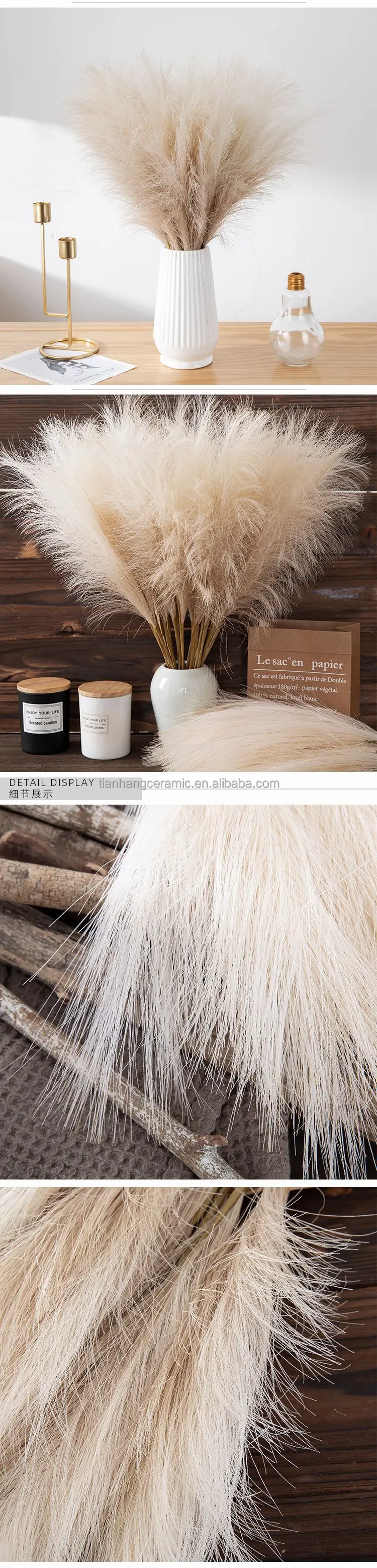 Simple Natural Boho Home Decor Wedding Centerpieces Guest Gifts Dry Plants Arrangements Bouquet Pampas Grass Dried Flowers.jpg