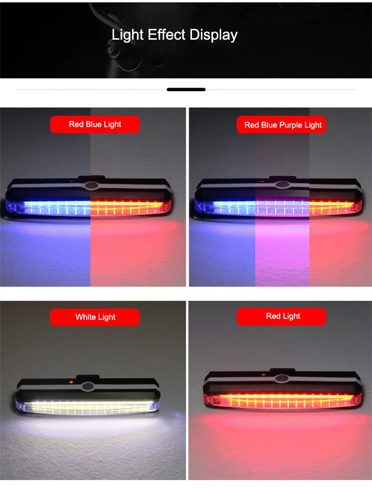 Hot Selling Rechargeable Waterproof Led Bicycle Light Set for Outdoor Bike Activities Warning Tail Light