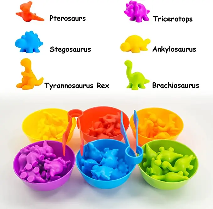 Ainiv Jouet Sensoriel Dinosaure – Tri Des Couleurs, Motricité Fine, Apaisant, Cadeau Éducatif Dès 3 Ans