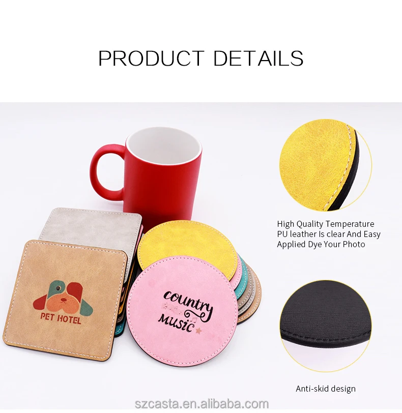 Wholesale Custom Print Logo Sublimation Blanks Coasters 4in Round