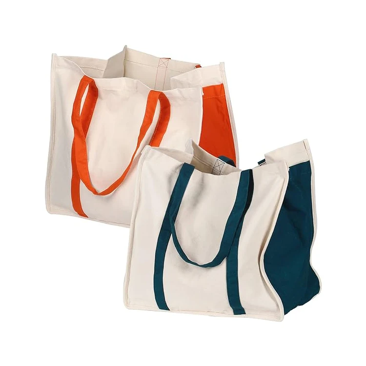 Custom Large Capacity Canvas Tote Grocery Bag Reusable Cotton Shopping ...