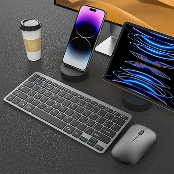 Hot sale Mini Mouse and Keyboard Office Computer Ergonomic 78 Keys Keyboard Rechargeable Wireless Bluetooth Keyboard and Mouse