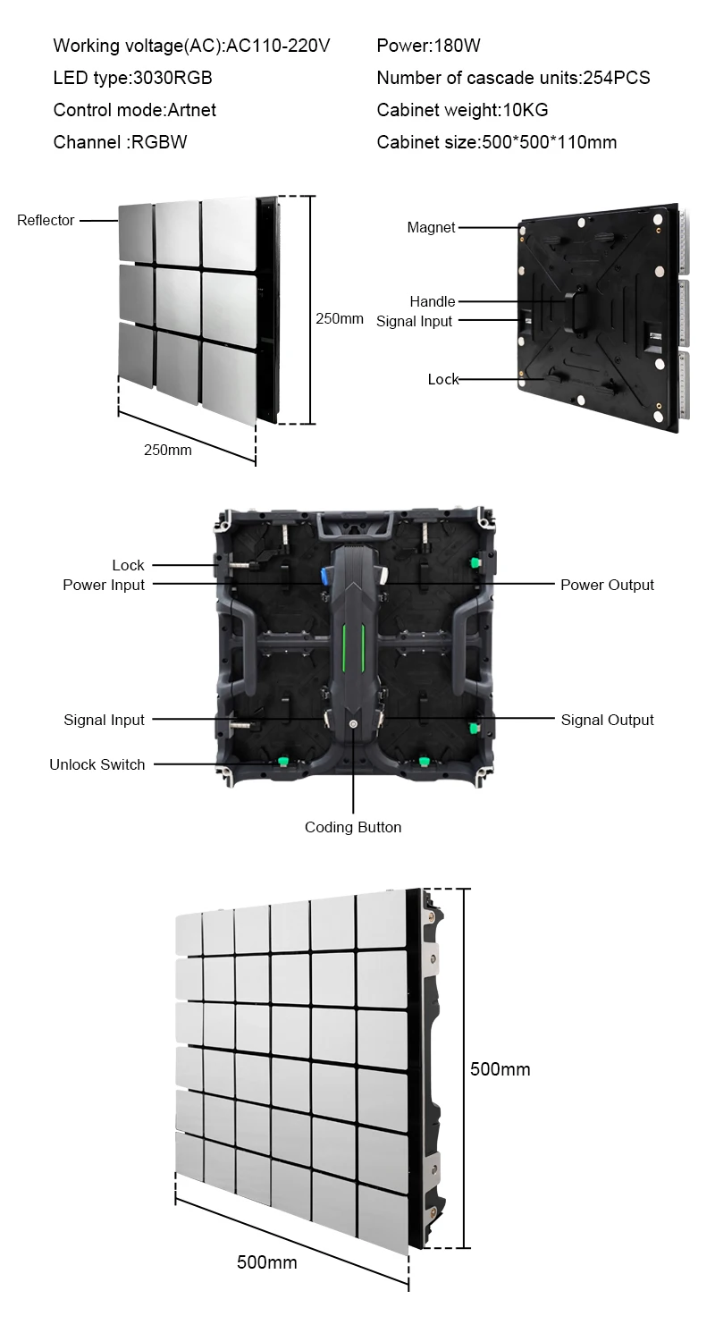 Scalelike Matrix RGB LED Pixel Stage Light Motor DMX Control