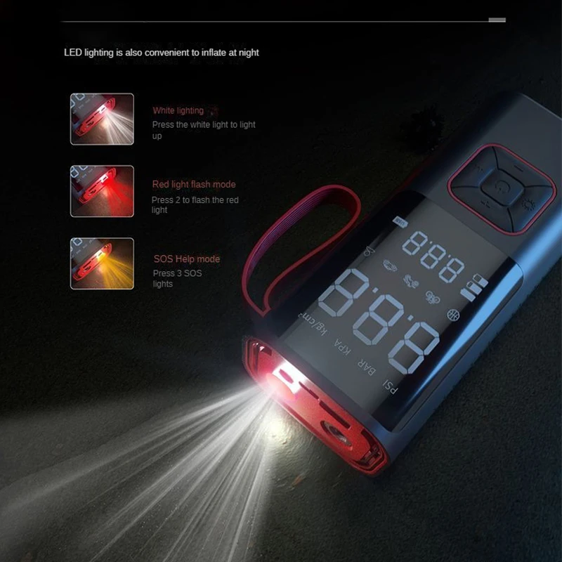 LOGO Customize Dual Power Air Compressor 150 PSI 6000mAh Rechargeable Car Tire Inflator Wireless Portable Air Pump for Car Bike