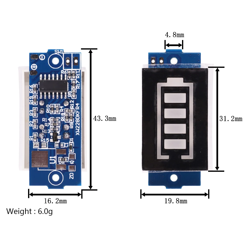 1S-8S 3.7V Lithium Battery Capacity Indicator Module