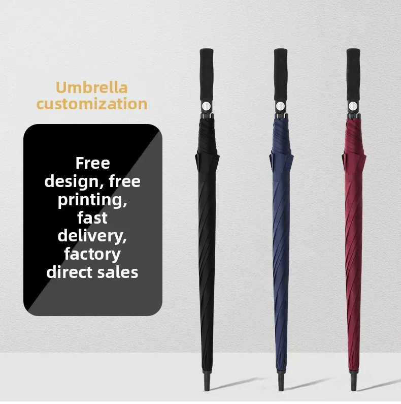 Manufacturer Wholesale Custom logo Printing Advertising Golf Umbrella UV Protection Fully Automatic Collision Cloth for Men preview 3