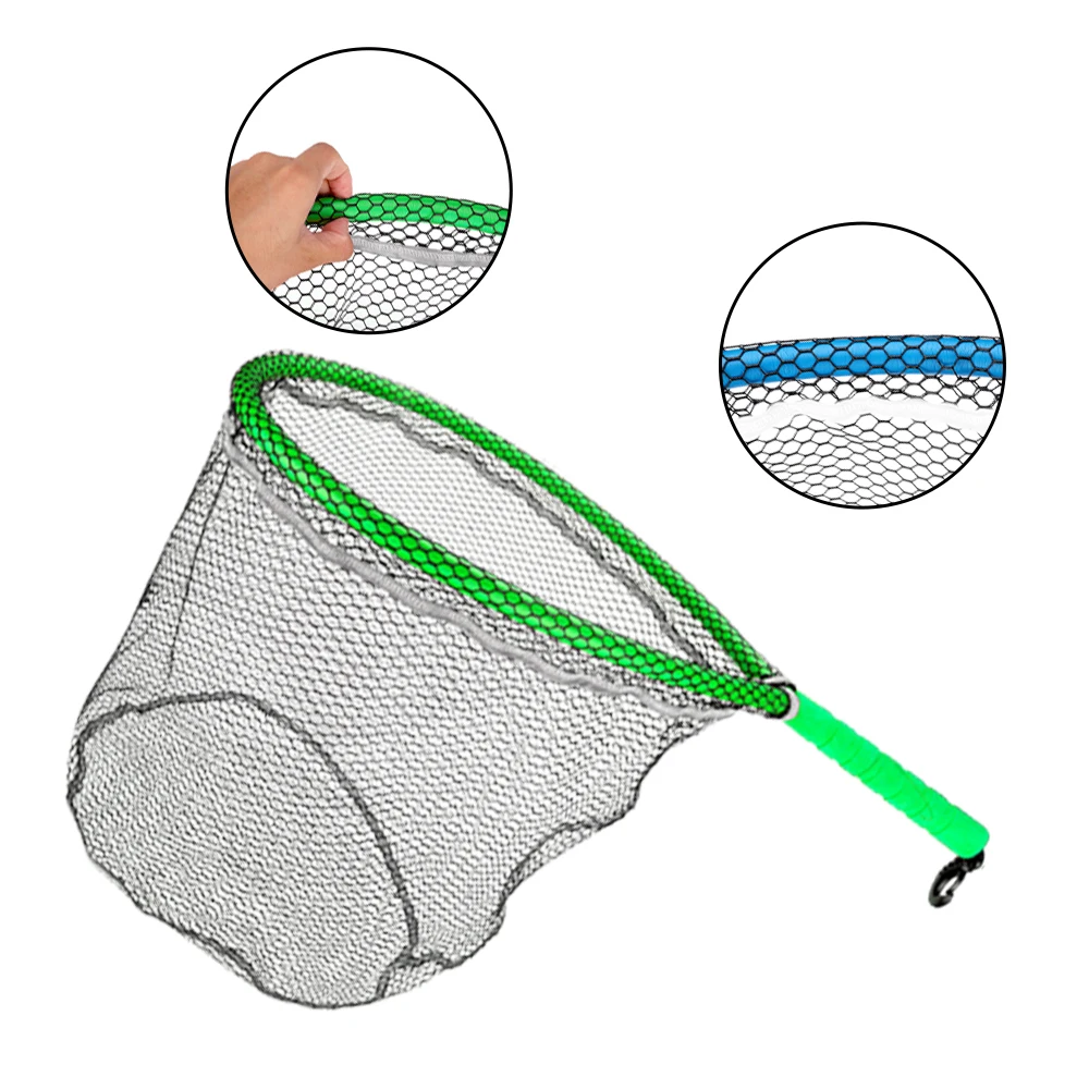 HONOREAL Wholesale Rubber Silicone Mesh EVA Handle Trout Fishing Net