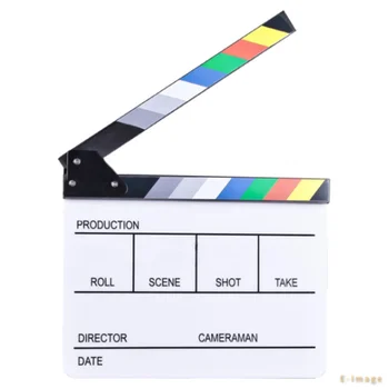 E-IMAGE ECB-04 Acrylic Professional ClapperBoard  for Movie Action Scene Director Film Clapperboard detail image