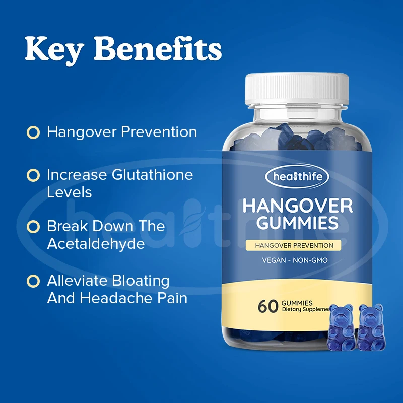 Healthife OEM Liver Detox Relieve Alcohol Gummy Anti Hangover Gummies