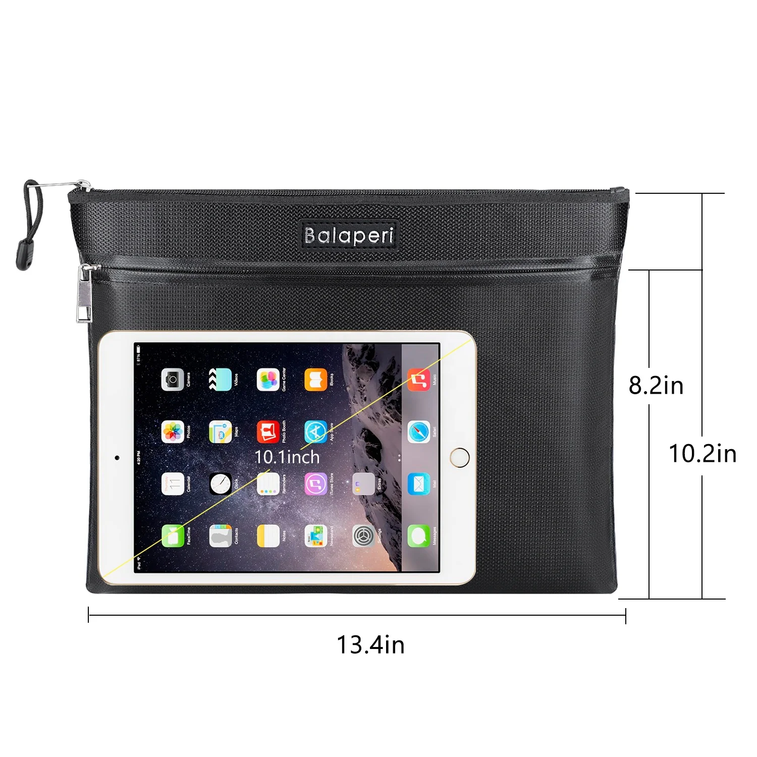 upgraded double zipper fireproof Waterproof file bag fireproof money bag fireproof document bag