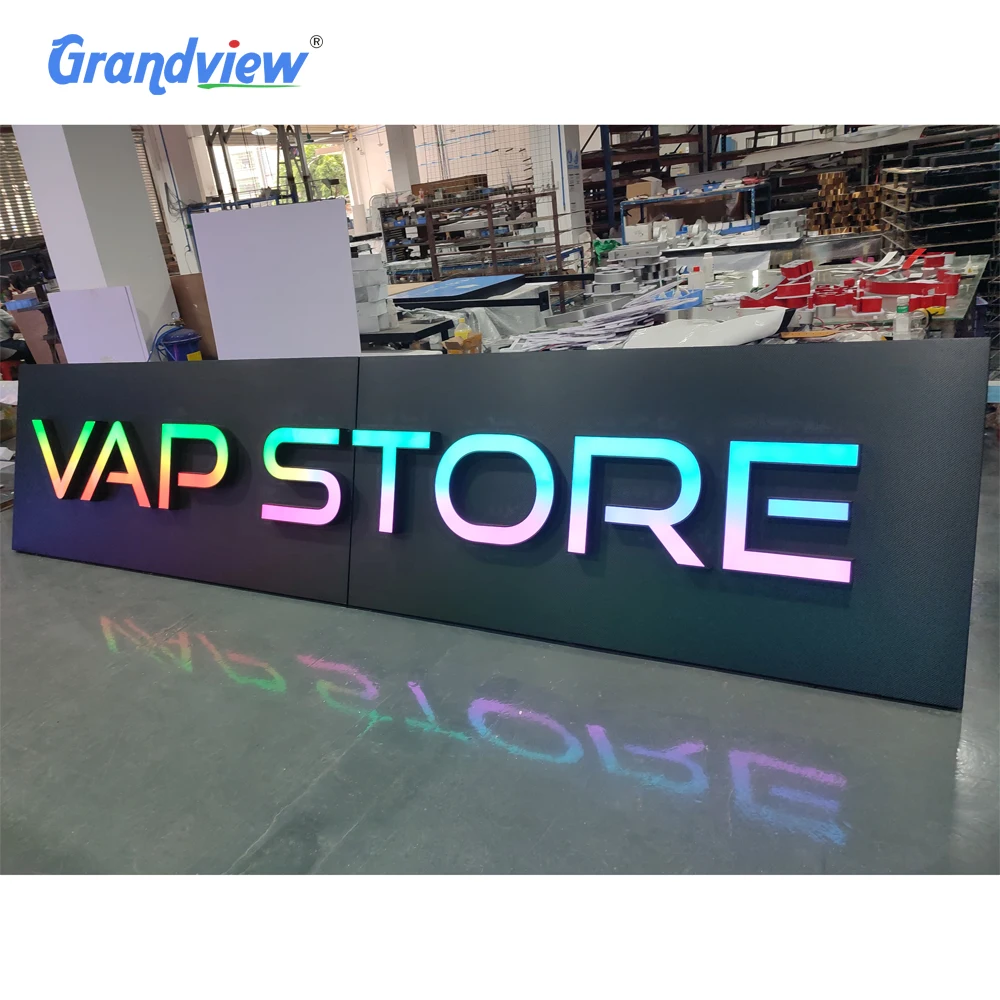 3d Led Signboard Outdoor Led Light up Sign Custom Acrylic Wall logo Office Sign Business Store Acrylic Indoor Signage Outdoor