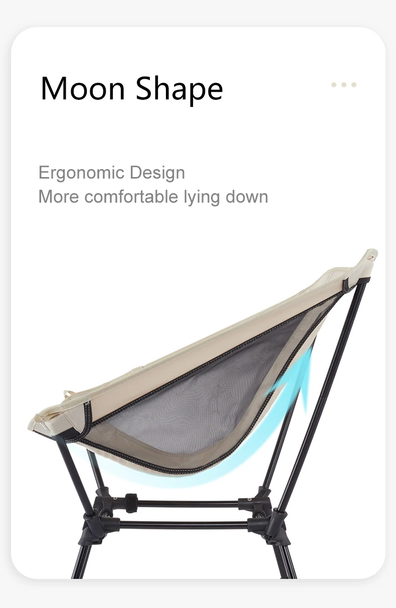 Qiyun Lightweight Portable Camping Chair Metal Folding Moon Chair For