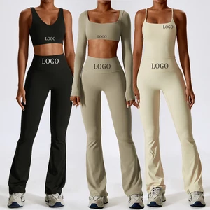 New Fashion High Waist Girls Lightweight Active Wear Yoga Sport Set Elastic Women 4pc Workout Yoga Gym Fitness Sets