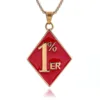 18K gold red enamel