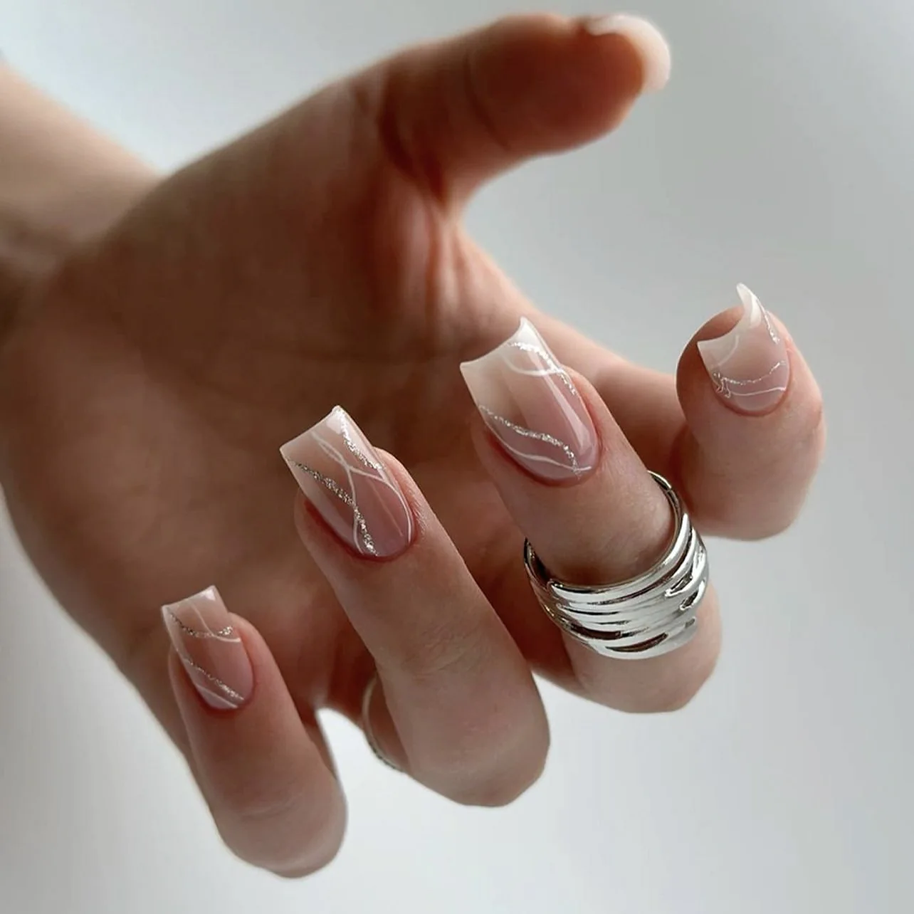 Knstliche Press-On Ngel, lange Acryl-Sargngel, Nail Art Tips, knstliche  Fingerngel mit Klebestreifen