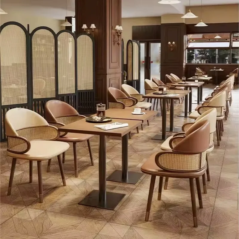 Modern Nordic Luxury Single Armrest Restaurant Chairs Retro