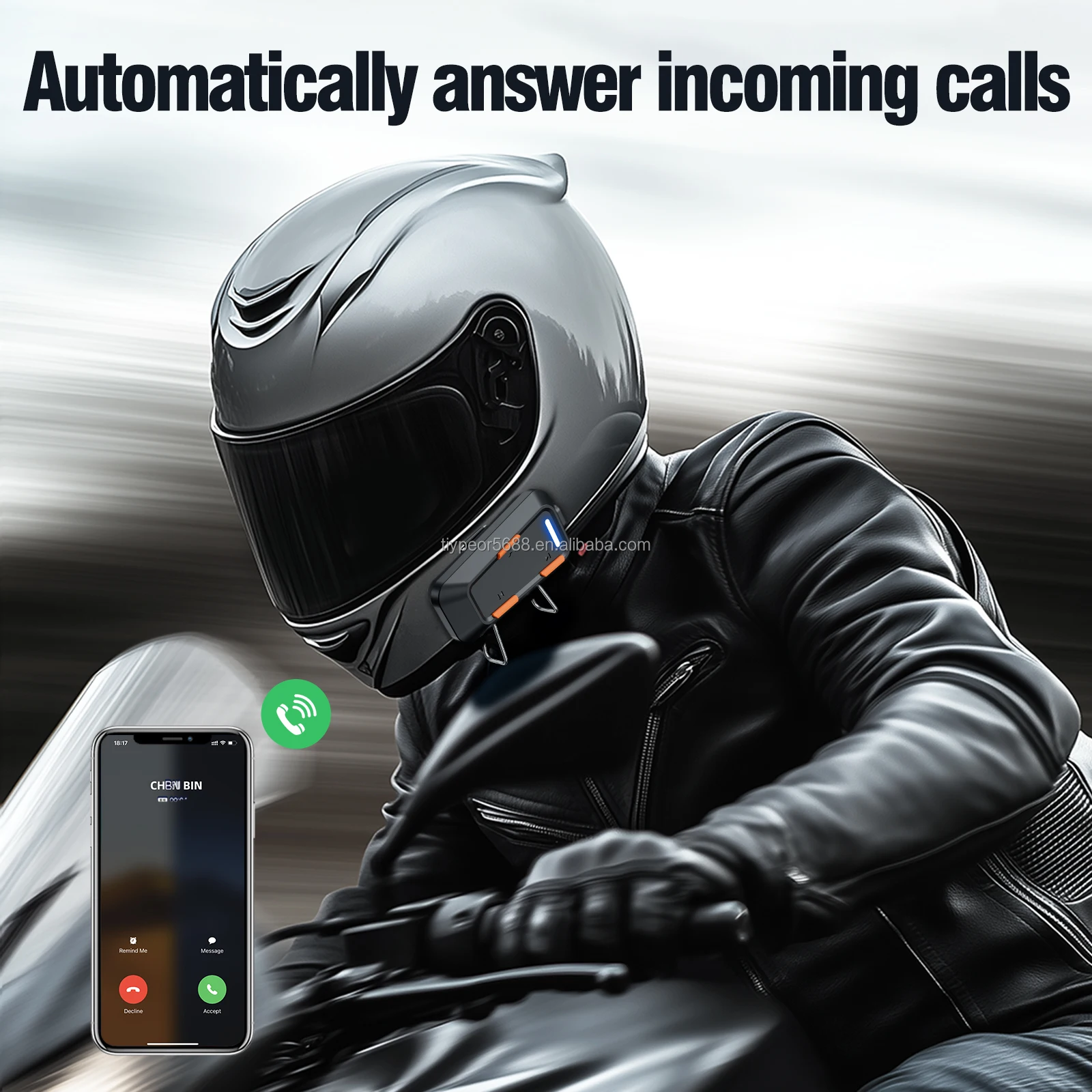 product tiypeor motorcycle noise reduction bluetooth intercom headphones helmet wireless headset with fm radio waterproof ipx5-3