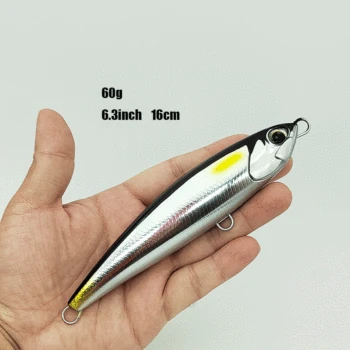 Crankbait Musky Sublimation Popper Topwater Body Fishing Lure Bait 160mm 60g Sinking 40g Floating Surface Pencil Hard ABS – Popper – view 5