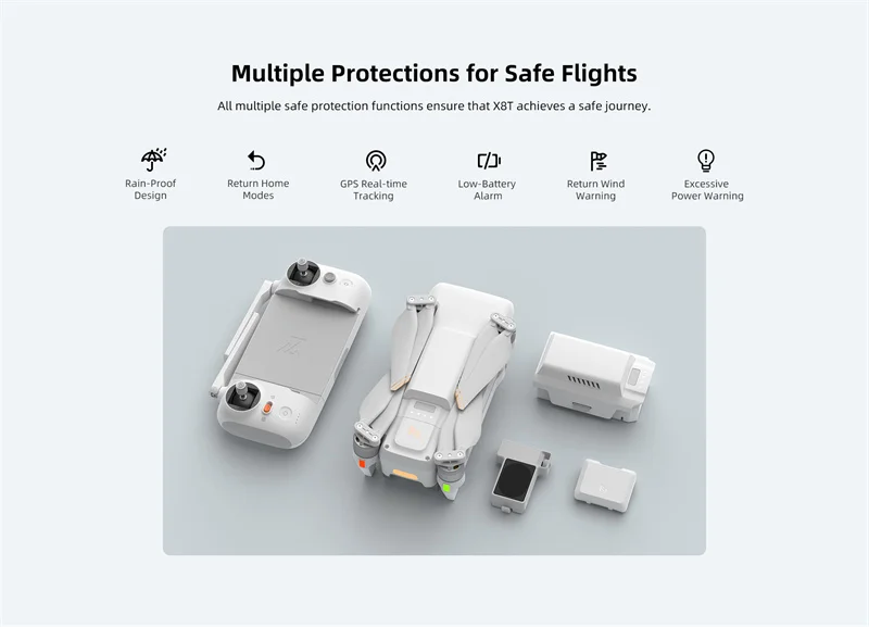 New Model Fly FIMI X8T Drone 4K Camera Professional Quadcopter RC Rainproof Helicopter FPV 3-axis Gimbal