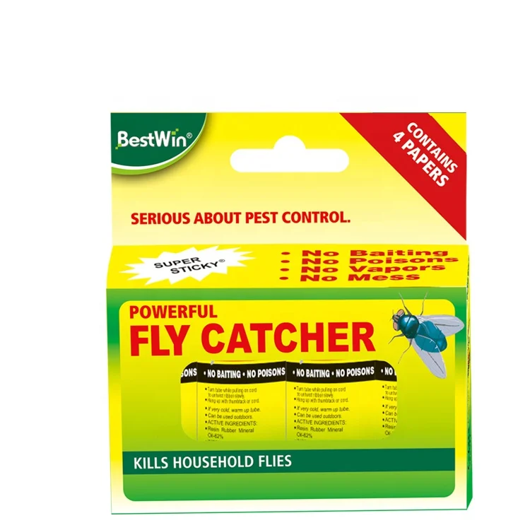 BSTW Cheaper Sticky Fly Catcher Yellow Blue Glue Roll Trap Paper Glue Ribbon