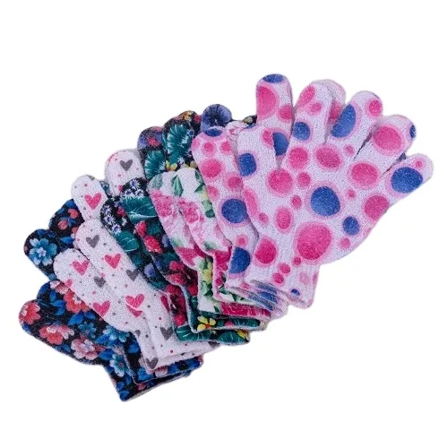 Factory Wholesale bath exfoliating gloves Custom Nylon Bath Glove Body Exfoliating Gloves