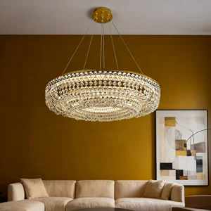 JACKSUN Crystal Chandelier Luxury Modern Villa Grand Living Room Main Light Dining Room Pendant Lamp Lighting Fixtures