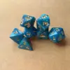 Pearl pattern sky blue dot gold lettering