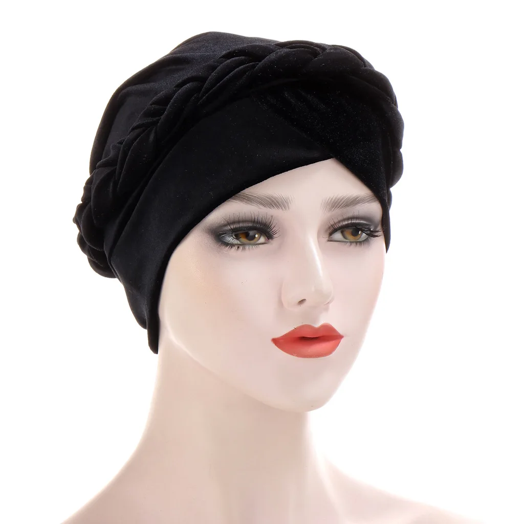 Fashionable Velvet Turban Cap for Ladies Hair-care Velvet Head
