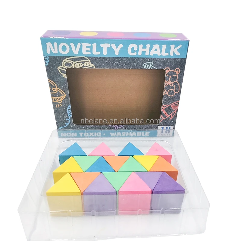 Educational Novelty 15 Pieces of Pyramid Shaped Chalk Non Toxic Triangle Sidewalk for Kids