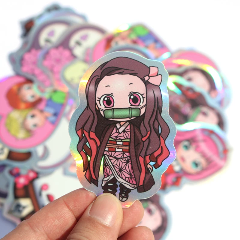 Матовая наклейка с логотипом на заказ этикетка для ноутбука Мультяшные голографические наклейки простыни недорогие виниловые вырезанные из аниме милые